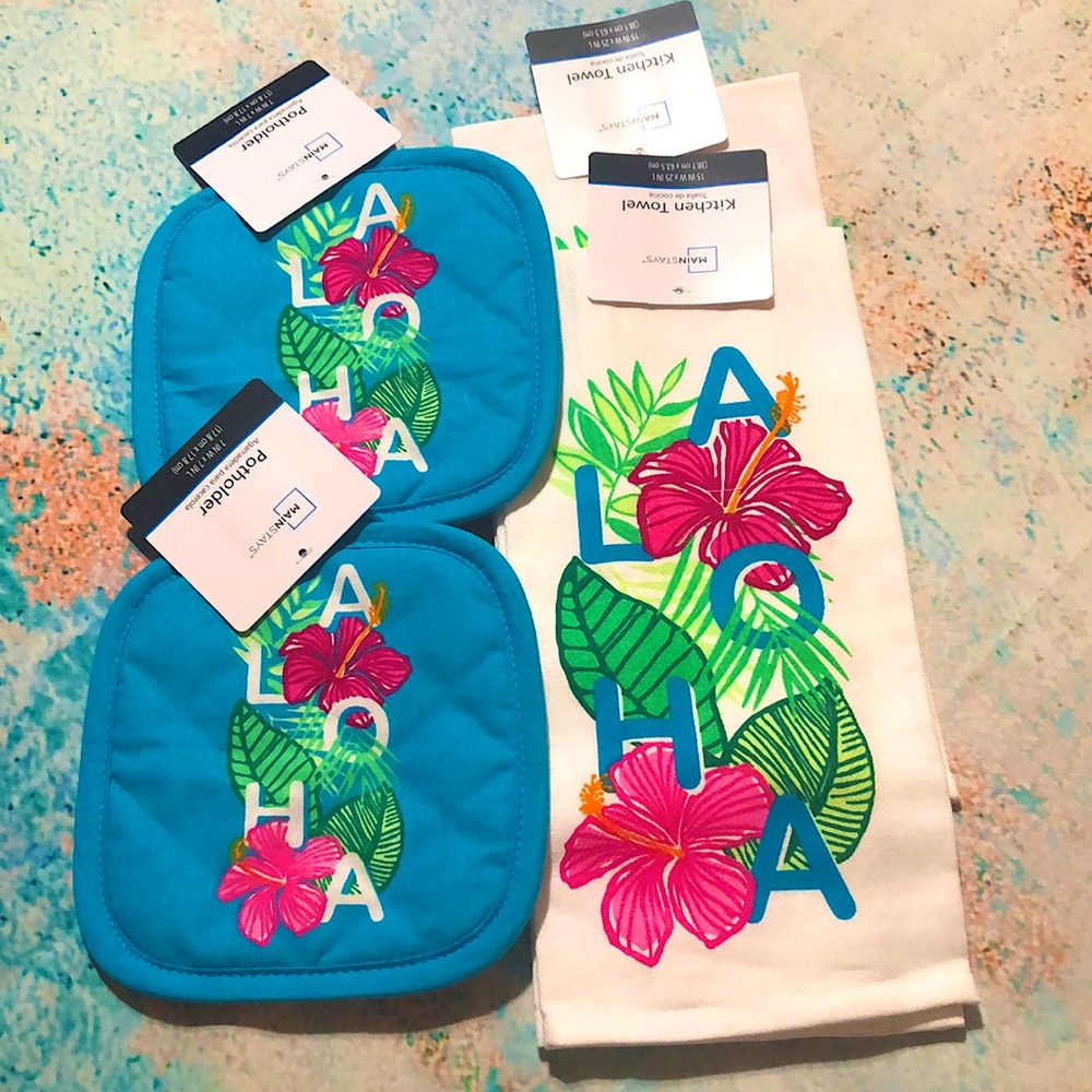 4 pc Aloha kitchen set NWT